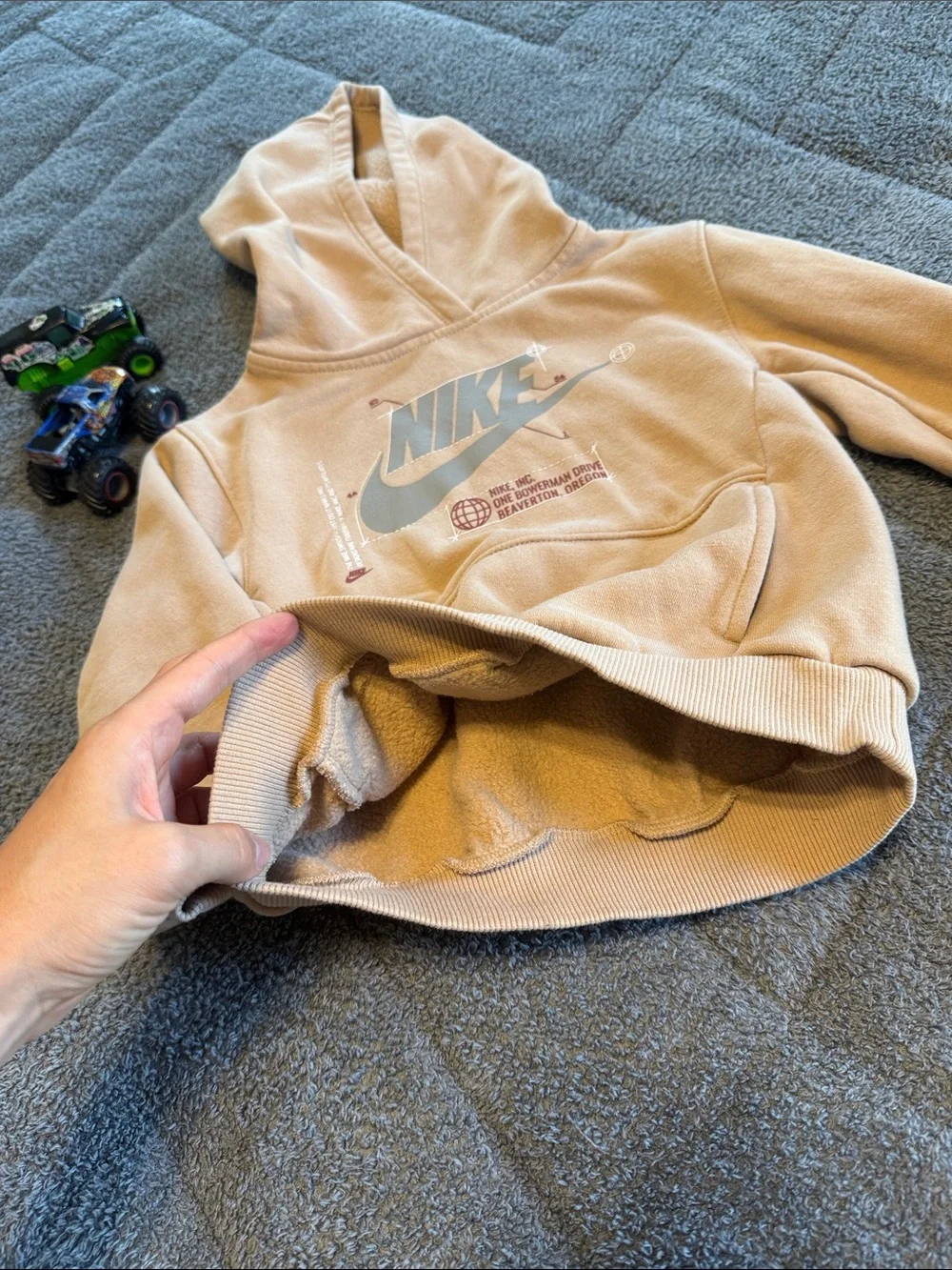 Nike Kids Tan Hoodie NIKE Logo